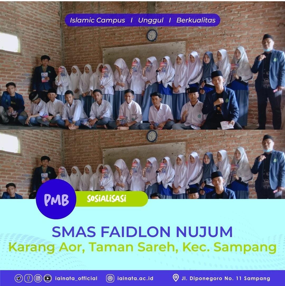 Kegiatan sosialisasi Penerimaan Mahasiswa Baru (PMB) 2023 kini ke SMAS FAIDLON NUJUM Karang Aor Taman Sareh Kec. Sampang